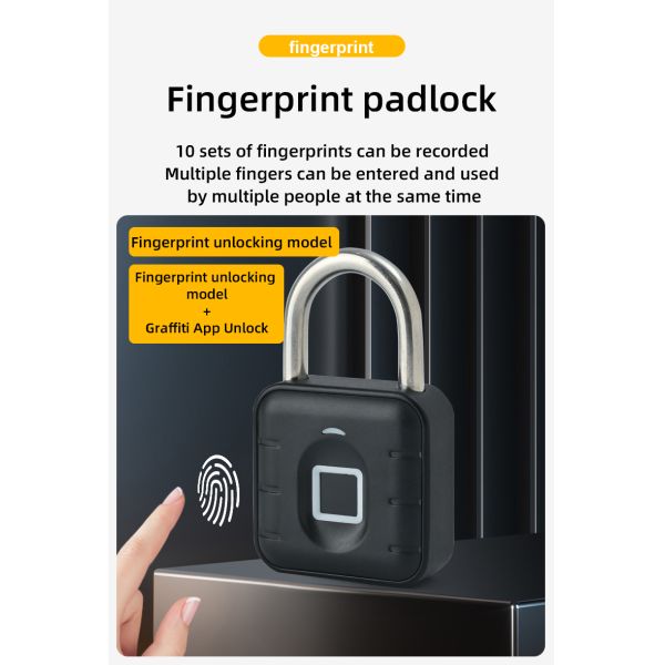 IP67 Waterproof Zinc Alloy ABS Keyless Smart Fingerprint Lock 304 Stainless Steel Shackle School Locker Use High Security RARLUX