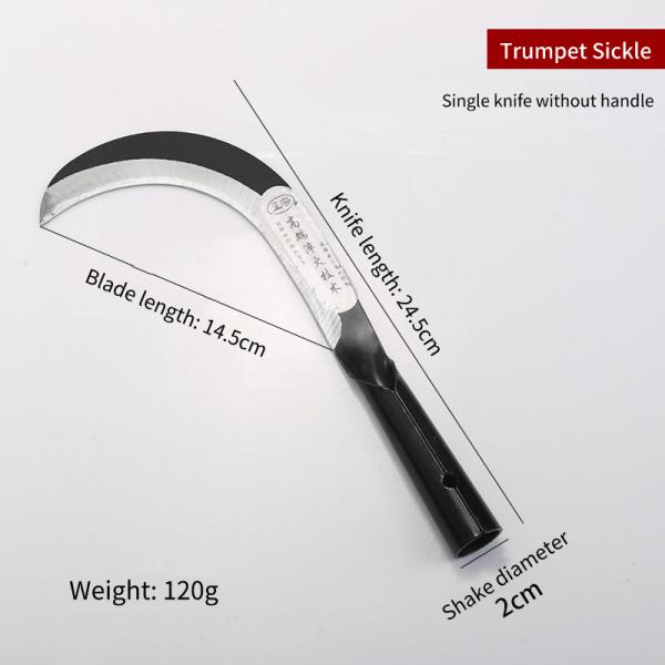 Rice Long Handle Steel Harvesting Sickle Farming Sickle Tool Quenching 9.6 Inch