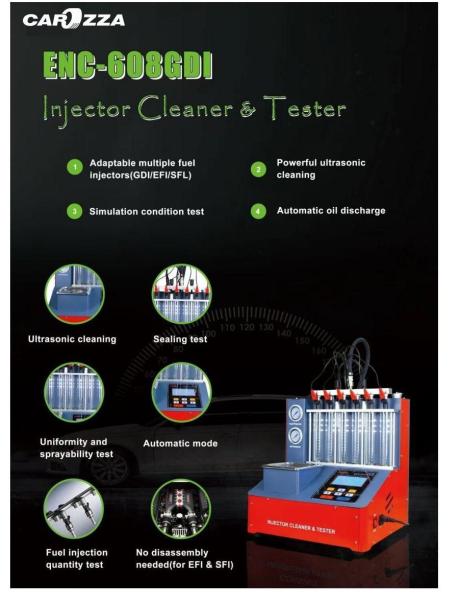 Teste de limpeza do injetor de combustível com GDI EFI FSI