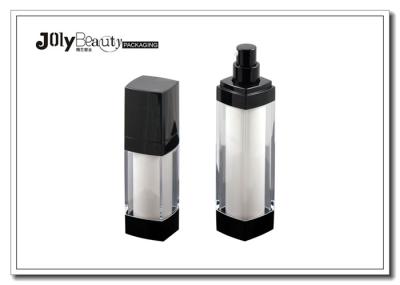 High End Square Plastic PP Airless Bottle , Clear 30ml Airless Foundation Bottle