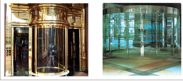 Hotel / Airport Revolving Automatic Curved Sliding Door , 80V to 220V 50/60Hz