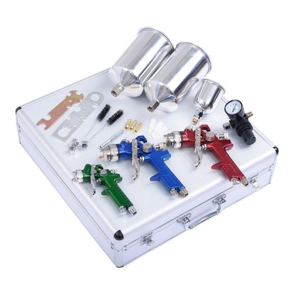 3PCS KIT SET H827-H2000p Use For Basecoat Automotive And Clearcoat Spray Gun Tools Case