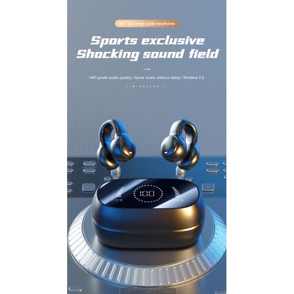 HiFi Stereo Bone Conduction True Wireless Earphone with 20cm Charging Cable and Mic