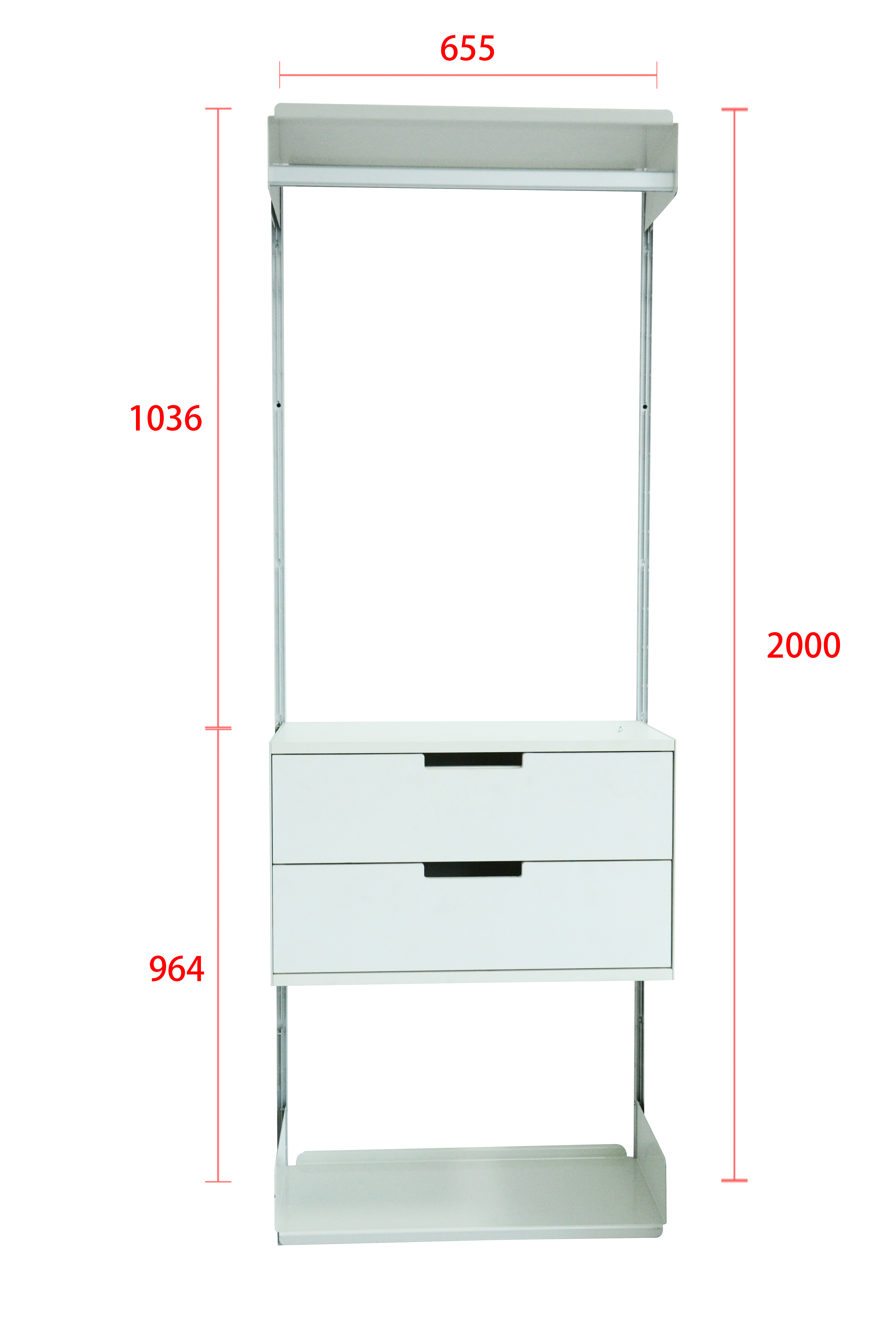 New Steel Modular Wall Shelving System 5-tier Adjustable Track Mounted Floating Shelves for Bedroom Living Room Clothing Food