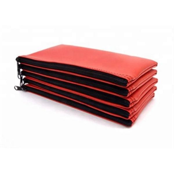 Durable Zipper Bank Bags Made of PVC Leather PU Material Clear Vinyl Laminated Waterproof Customized Size with Logo Printing