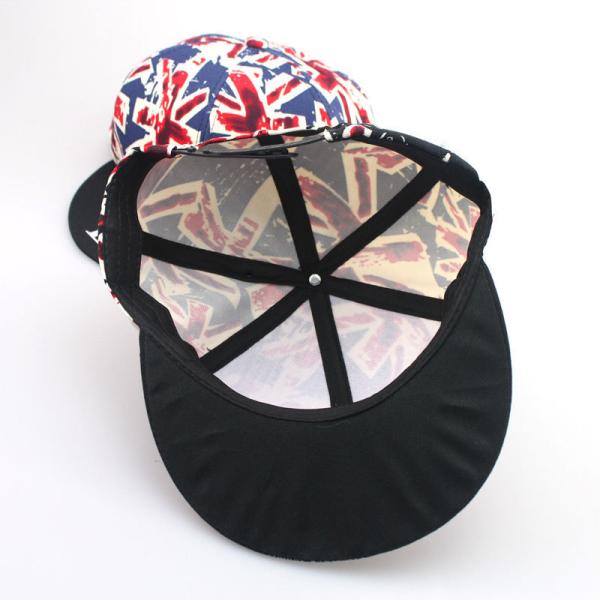 Blank England Flag Snapback Baseball Caps Printed Label / Plastic Closure Available