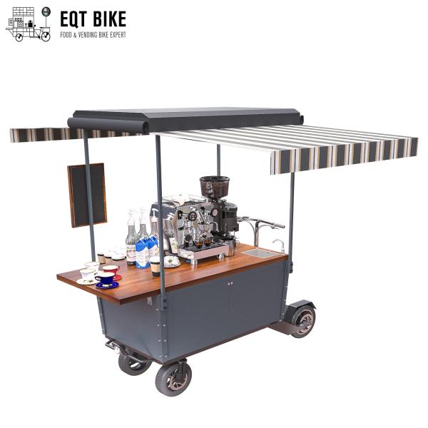 Load 400KG Steel Frame Coffee Bike Cart 3CBM With Waterproof Awning