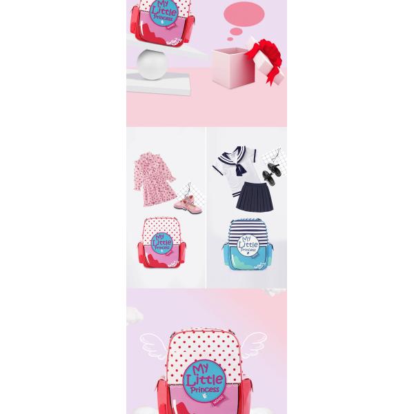 Nohoo 2019 new arrival waterproof lightweight PU 3D cartoon children school bags for girls