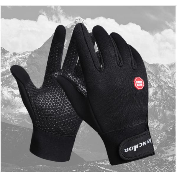 Black Cycling Gloves for Men and Women Full Finger Touch Screen Outdoor Sports Gloves
