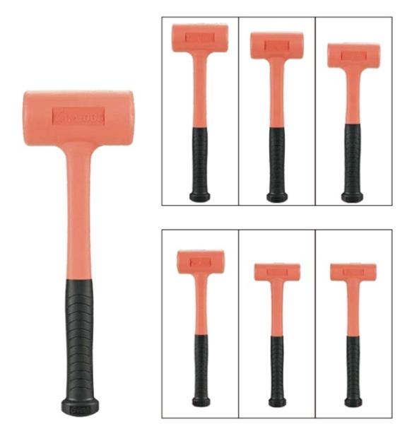 two color dead blow hammer, steel and rubber hammer, two color dead blow mallet