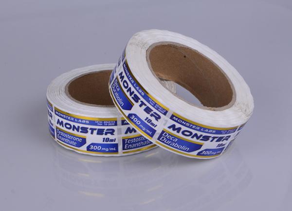 Custom adhesive partly gold stamping vinyl 10ml steroid vial labels