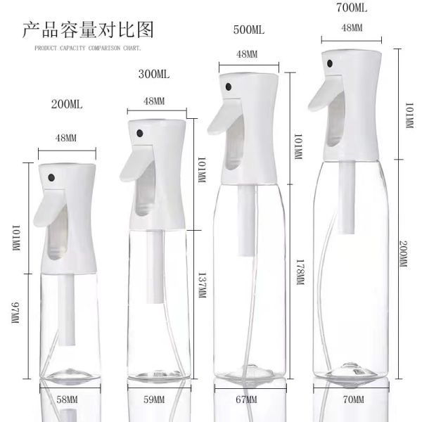 300ml Plastic Fine Mist Sprayer Bottle For Cleaning Solutions OEM Continuous Mist Spray Bottles With Logo