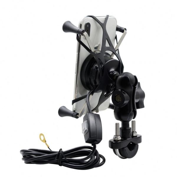 3 In 1 Motorcycle Wireless Charger Mount , FCC 5V 1.5A Motorcycle Phone Grip