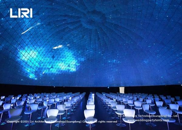 Barracas da abóbada Geodesic da tela da bola da projeção para o cinema