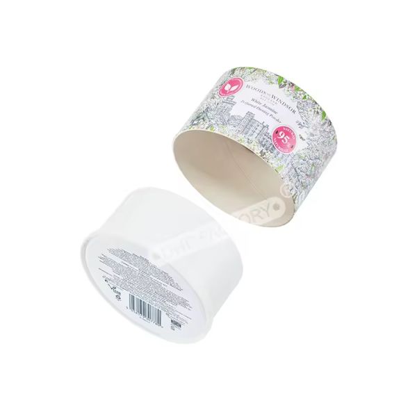 Candle Storage Box Custom Roll Edge Round Shape Cylinder Paper Tube With Ribbon Pull