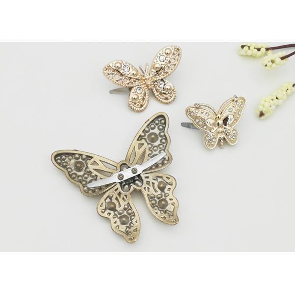 Crystal Ornament Plastic Shoe Decorations , Plastic Decorative Shoe Buckles