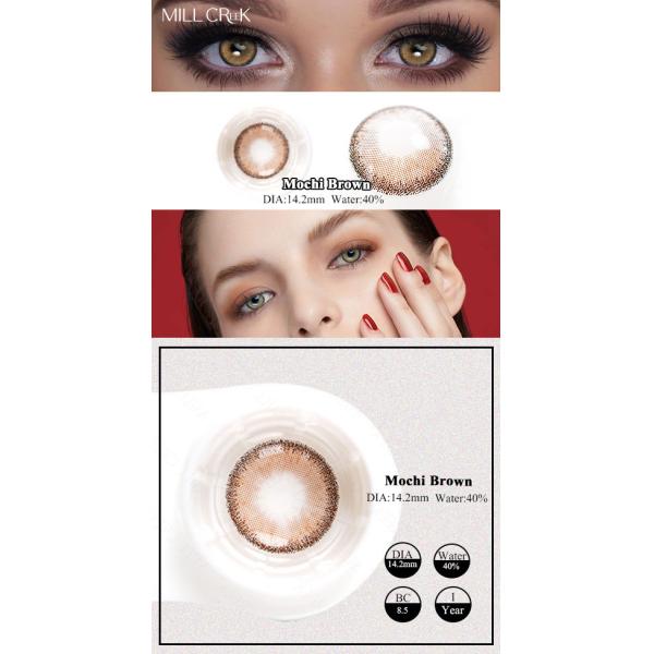 FDA Approved Glutinous Brown Colored Contacts lenses 14.2mm