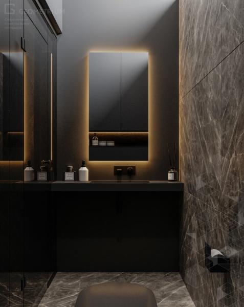 Sleek Design Mount Bathroom Cabinet Wash Basin Top Full Set Vanity With Led Light Mirror Bathroom Vanity