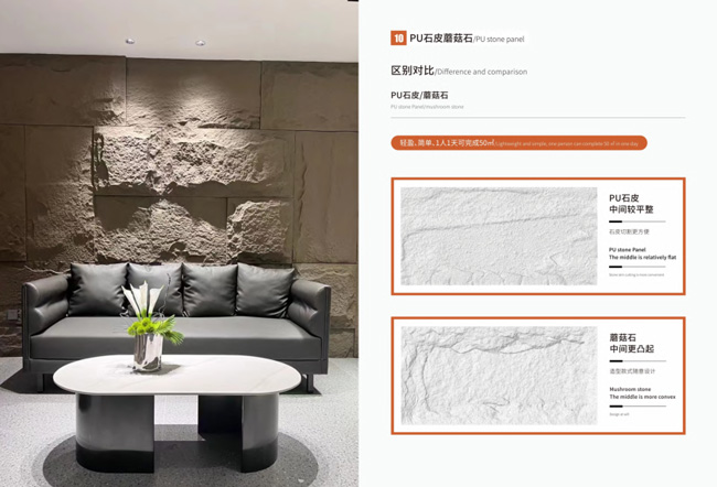 Легкая ПУ каменная фанера панель стенка каменная панель 3D панель стенки
