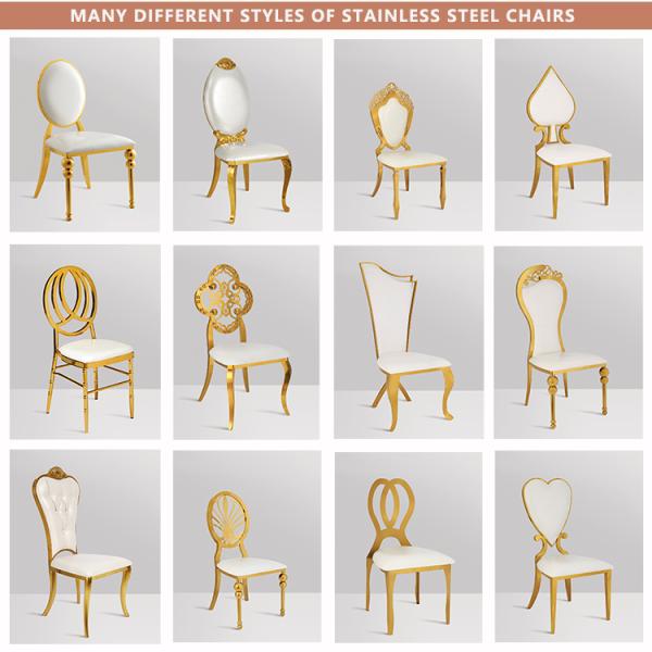Stainless Steel Banquet Wedding Chair Rose Gold Diamond Back Hotel