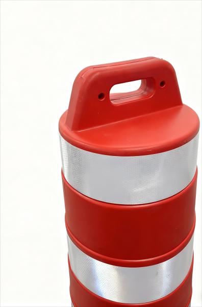 ROADSAFE Heavy Duty 90cm Plastic Traffic Drum with Enhanced Safety for Roadway Use