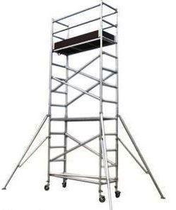 Silver Color Aluminum Mobile Scaffolding Tower For Construction /  Decoration