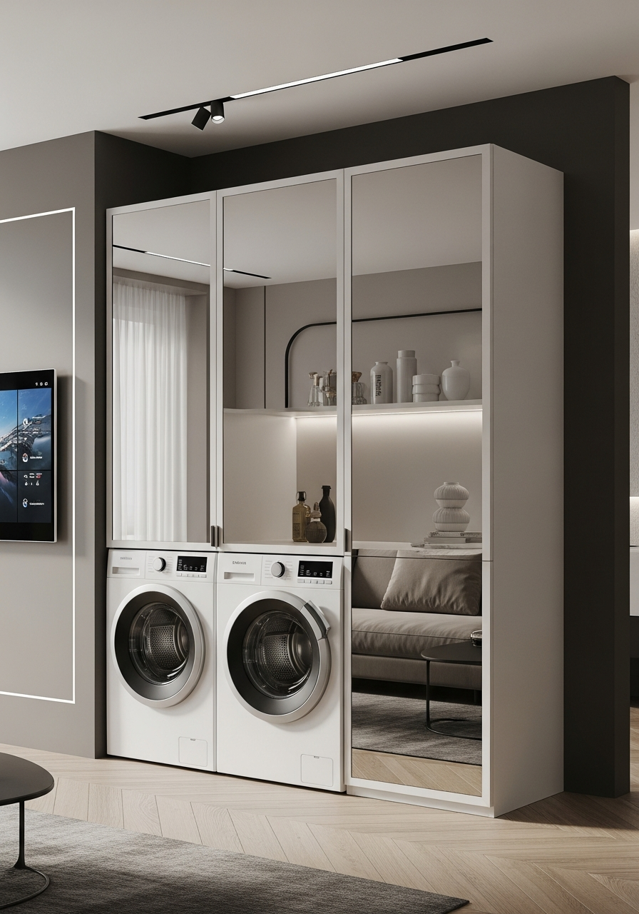 Luminous Pearl Laundry System with Mirror-Reflective in 304 Stainless Steel