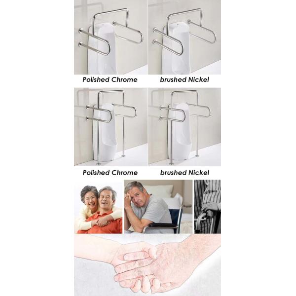SUS304 Barrier Free Stainless Steel Bathroom Handrail For Disabled Elderly