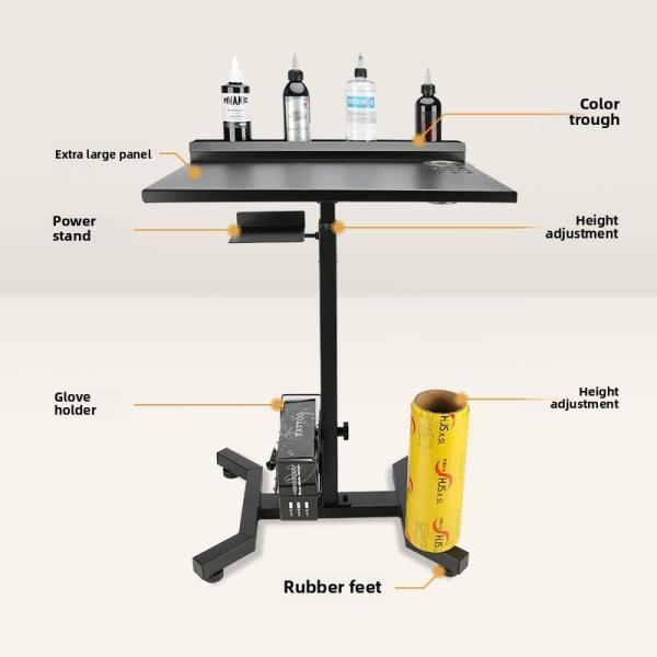 多機能ステンレス鋼タトゥーワークベンチコンソールテーブル、インク顔料ホルダー付き
