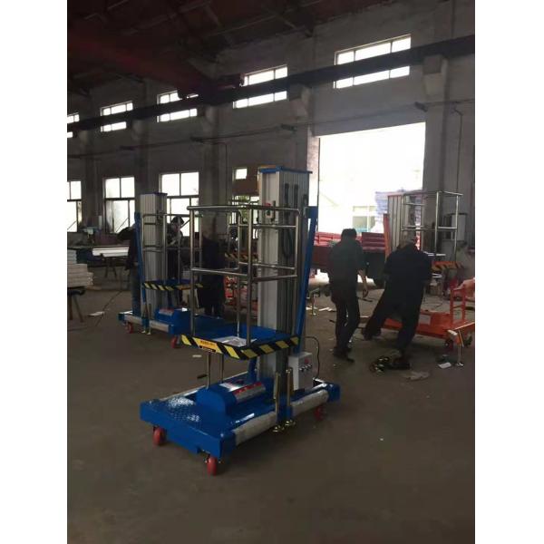 Mast Type Hydraulic Aerial Work Platform Mobile Boom Lift Yellow Easy Move