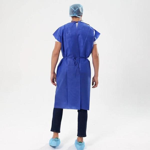 OEM Patient Gown Hospital Open Shoulder Patient Gown SMS Short Sleeve Hospital Patient Gown Disposable
