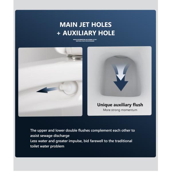 Modern Design Style Bathroom Ceramic Wall-Mounted Toilet Set with Foot Touch Flush