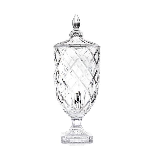 Luxury lead-free crystal glass 5L glass juice beverage dispenser with tap
