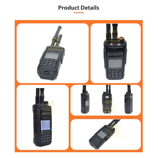 Handheld Drone Detector 300MHz–6200MHz with OFDM & FM Signal Detection with 1KM Detection Range and Audio Visual Alarm