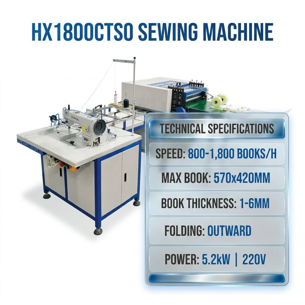 Multi-Block Sewing HX1800CTSO Machine Supports Up To Four Book Blocks At One Time