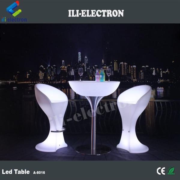 Commercial LED Light Cocktail Table , Illuminated Bar Table Wireless For Party