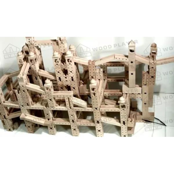 Les puzzles en bois adaptés aux besoins du client du logo 122PCS marbrent les blocs en bois courus