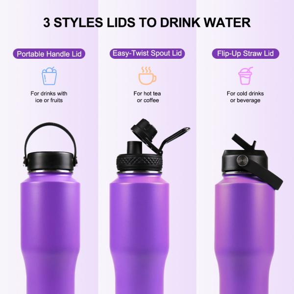 Upgrade Your Camping Gear with this 32oz Stainless Steel Water Bottle and Spout Lid