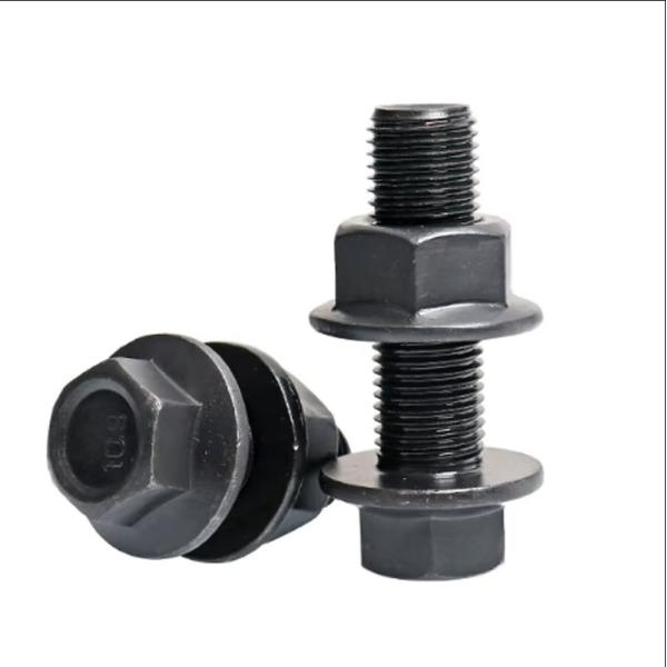 M8 M10 M12 Metal Steel Black Oxide Hex Head Serrated Flange Bolt B7 B7M DIN6921