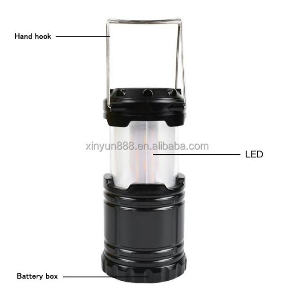 2023 New Telescopic Convenient Hook Lantern Dual Color Flame Flashing Torch Lantern Classic Mini Tent Light