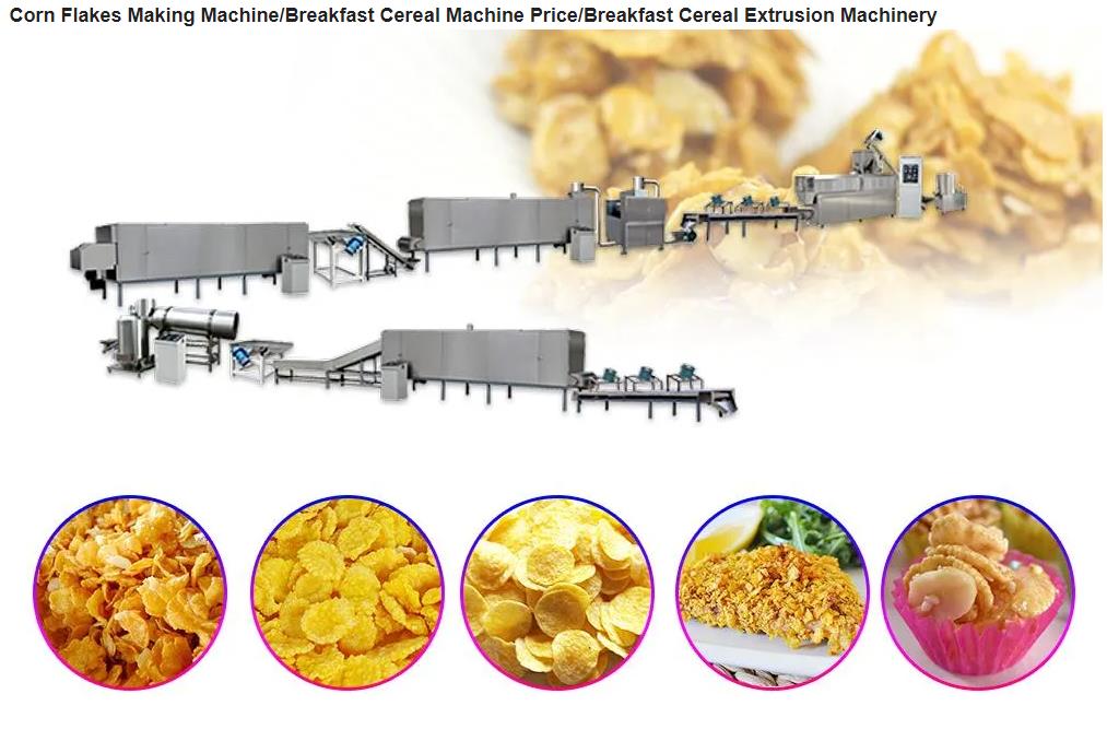 Automatic Continuous Corn Flakes Manufacturing Machine Cereal Breakfast Home Popcorn Machine