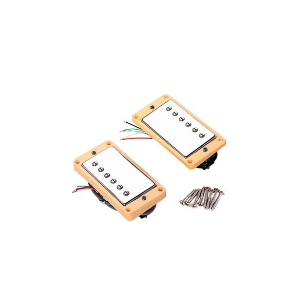 Vintage Alnico 5 Mini Humbucker Pickup Set Двойная катушка Регулируемые винты Полюсные куски LP Электрическая гитара