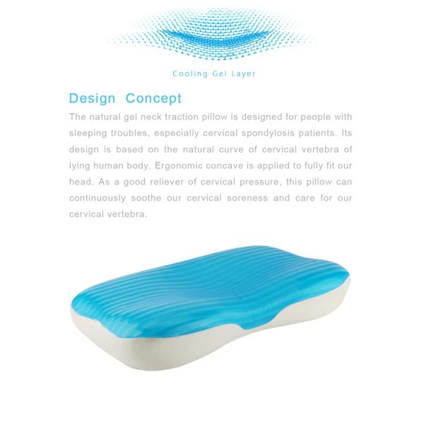 Healthy Breathable Cooling Gel Pillow Neck Traction 600*370*105MM Size Multi Colors