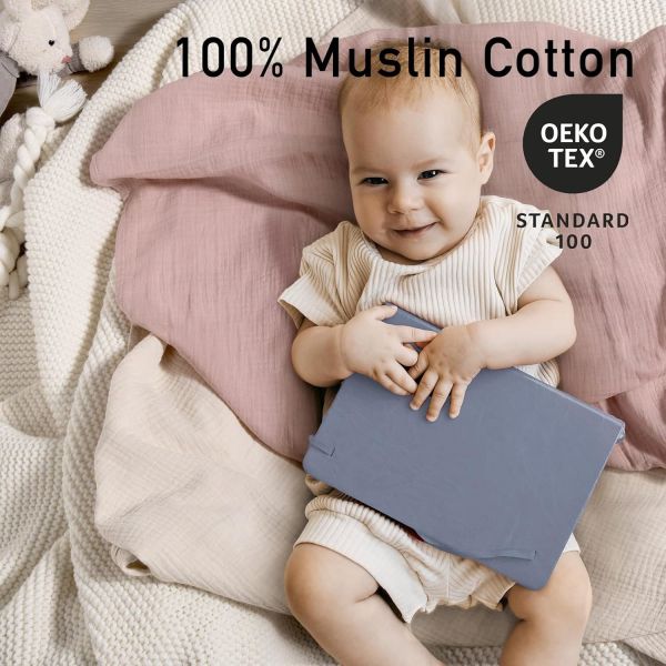 Muslin Swaddle Blankets for Girls, 2-Pack Organic Baby Blankets 40 x 38 inches