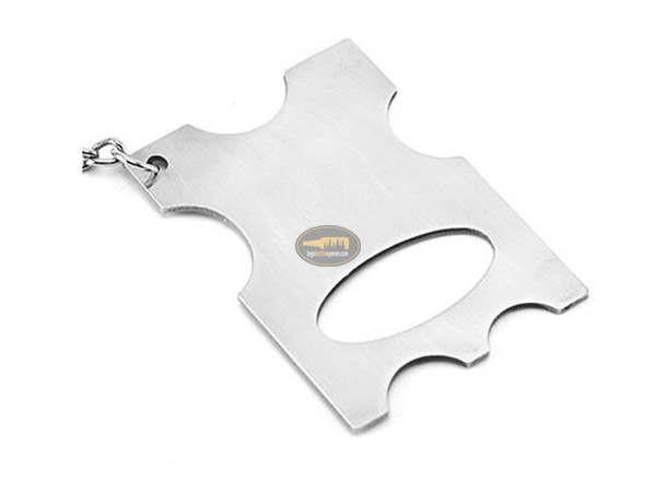 Cheap Promotion Gift Stainless Steel Innovative Credit Card Ruler Brushed Metal Bottle Opener Key Ring
