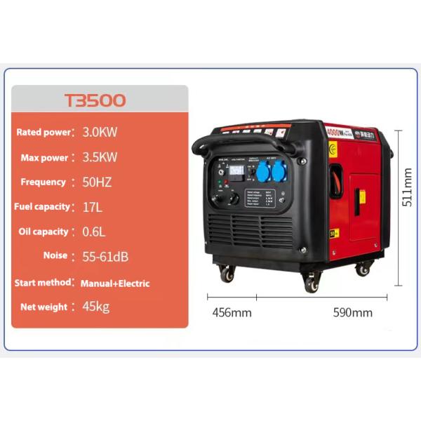 Inverter Gasoline Generator Portable Super Silent Mini Generator 1.2KW Frequency Conversion Generator