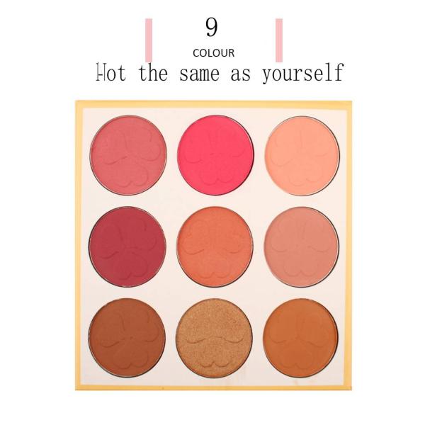 Pink Blush Palette Cosmetics Face Makeup Blush 9 Colors 3 Years Guarantee