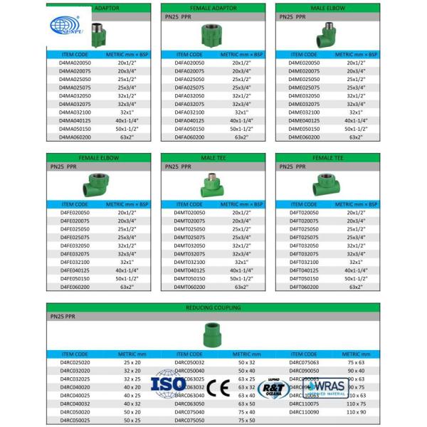 High Pressure PN10 PPR Pipe Green DIN 8088 DIN 8077 For Air Conditioning System
