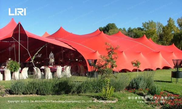Large Holes Fabric Festival Wedding Event Stretch Tent For 300 Seater