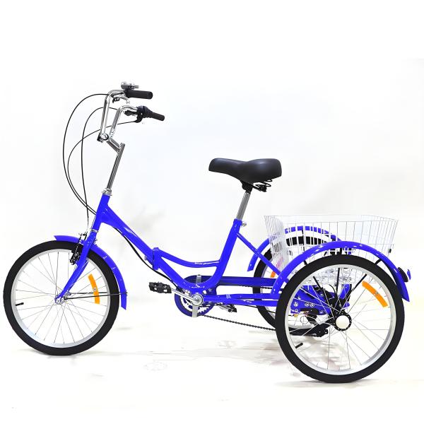 Bicicleta de 3 rodas dobrável para adultos Bicicleta de pedal de três rodas para idosos Trike Modelo novo 20 24 26